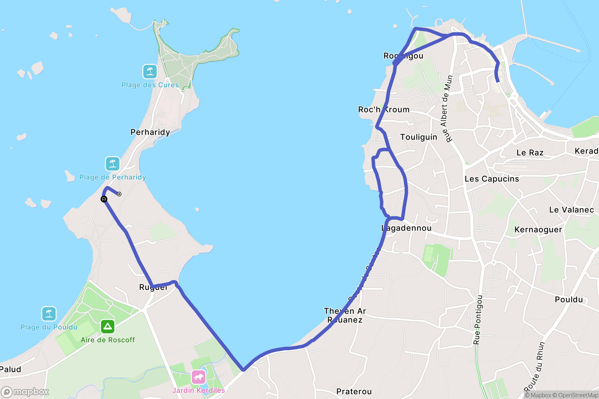 Santec : carte du parcours de randonnée - France