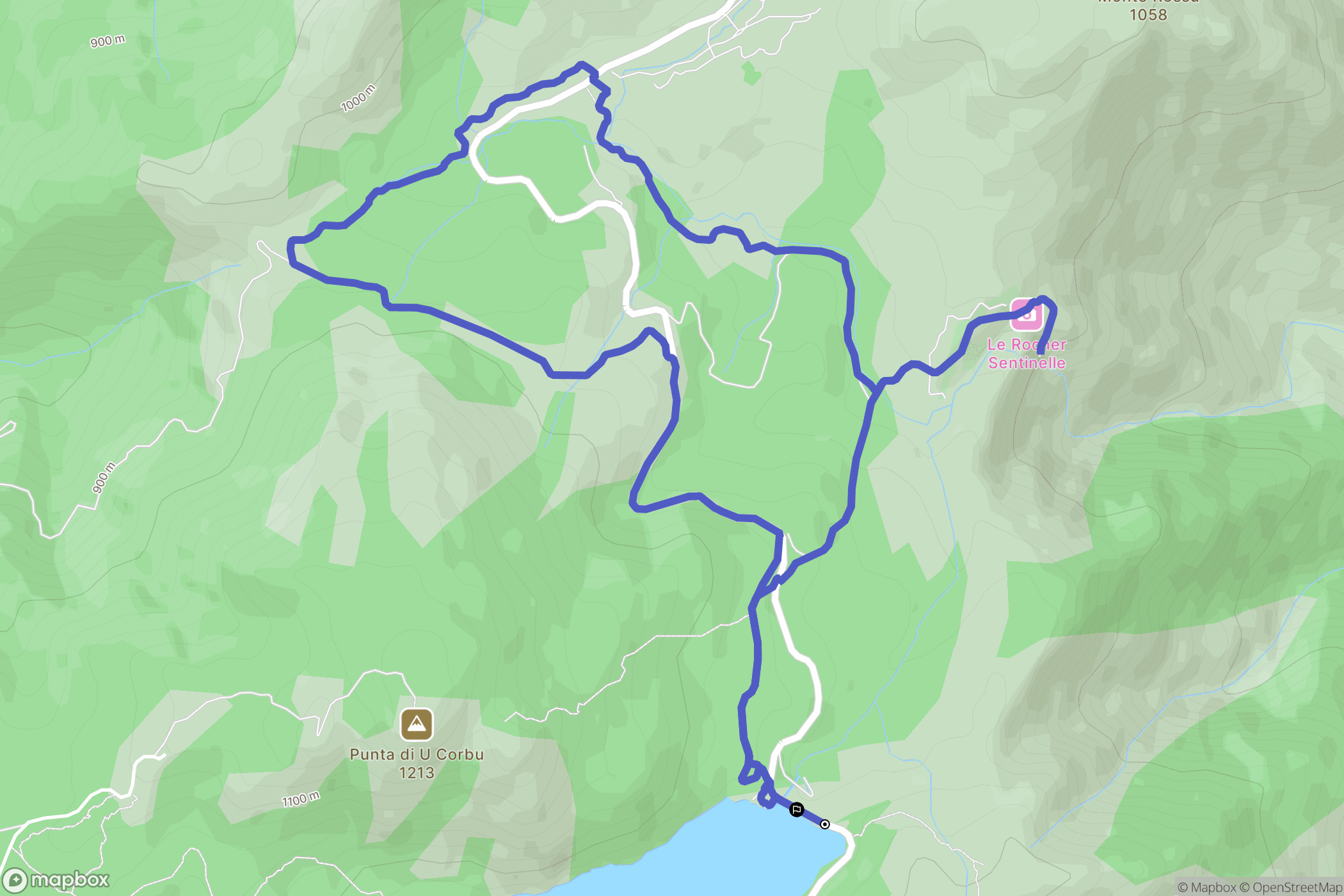 Porto-Vecchio : carte du parcours de randonnée - France
