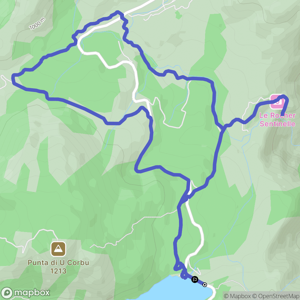 Porto-Vecchio : carte du parcours de randonnée - France
