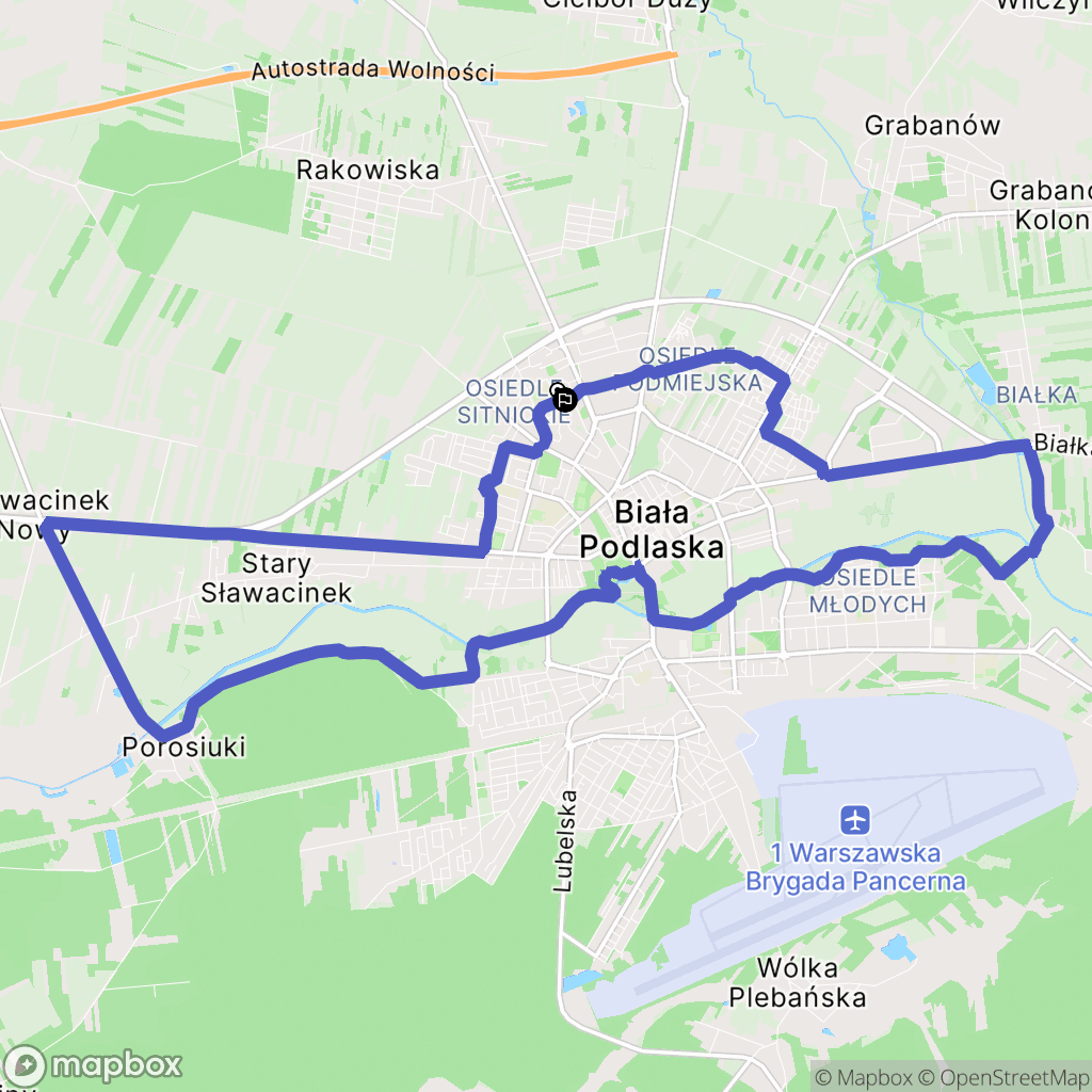 Biała Podlaska: mapa trasy - Poland