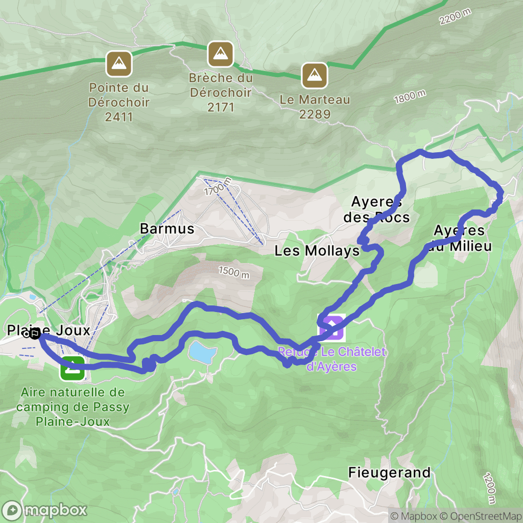 Passy : carte du parcours de randonnée - France