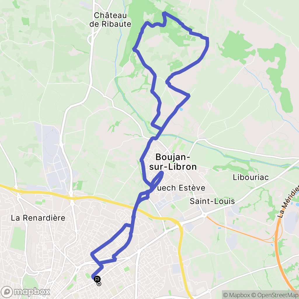 Béziers : carte du parcours de randonnée - France