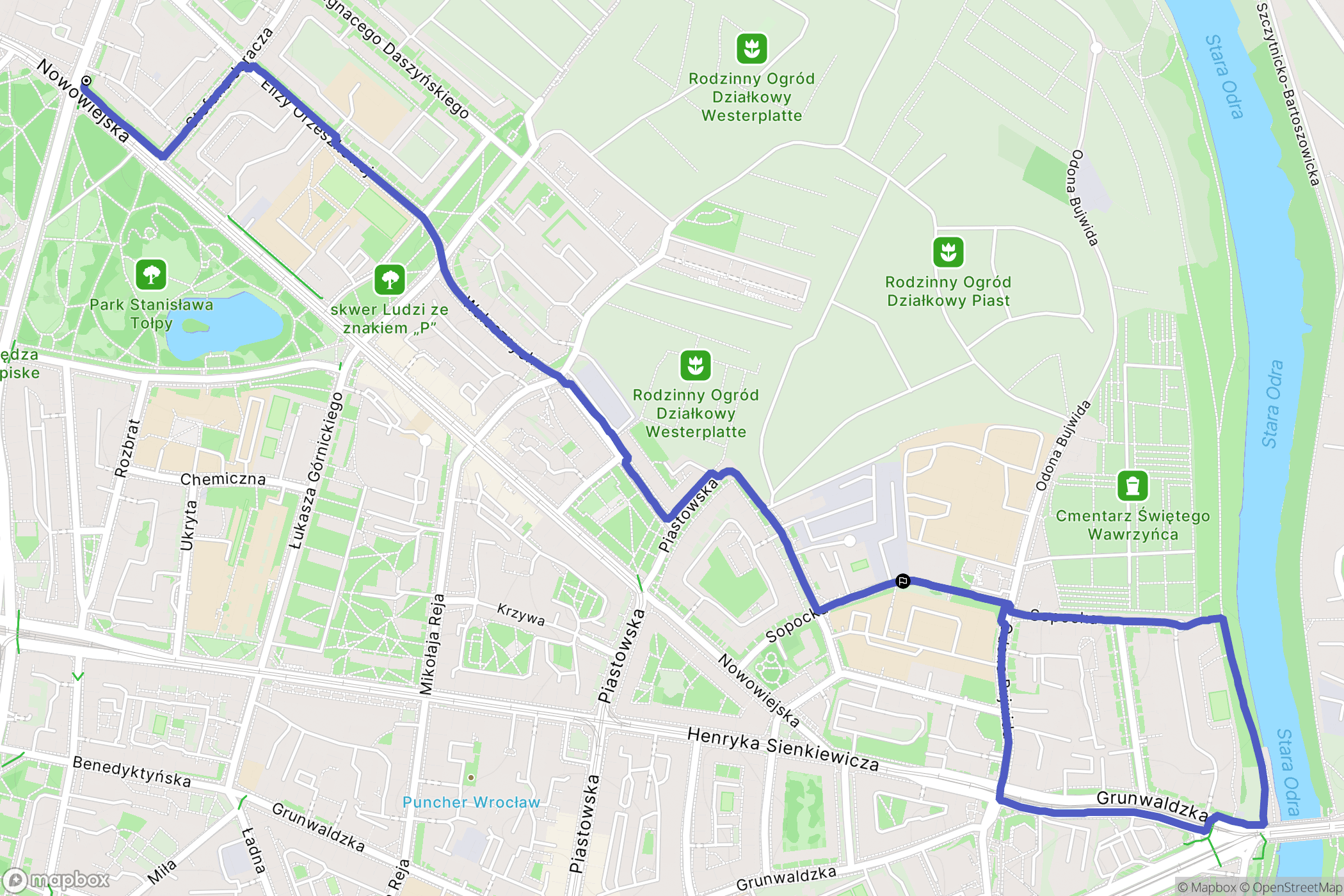 Wrocław: mapa trasy - Poland