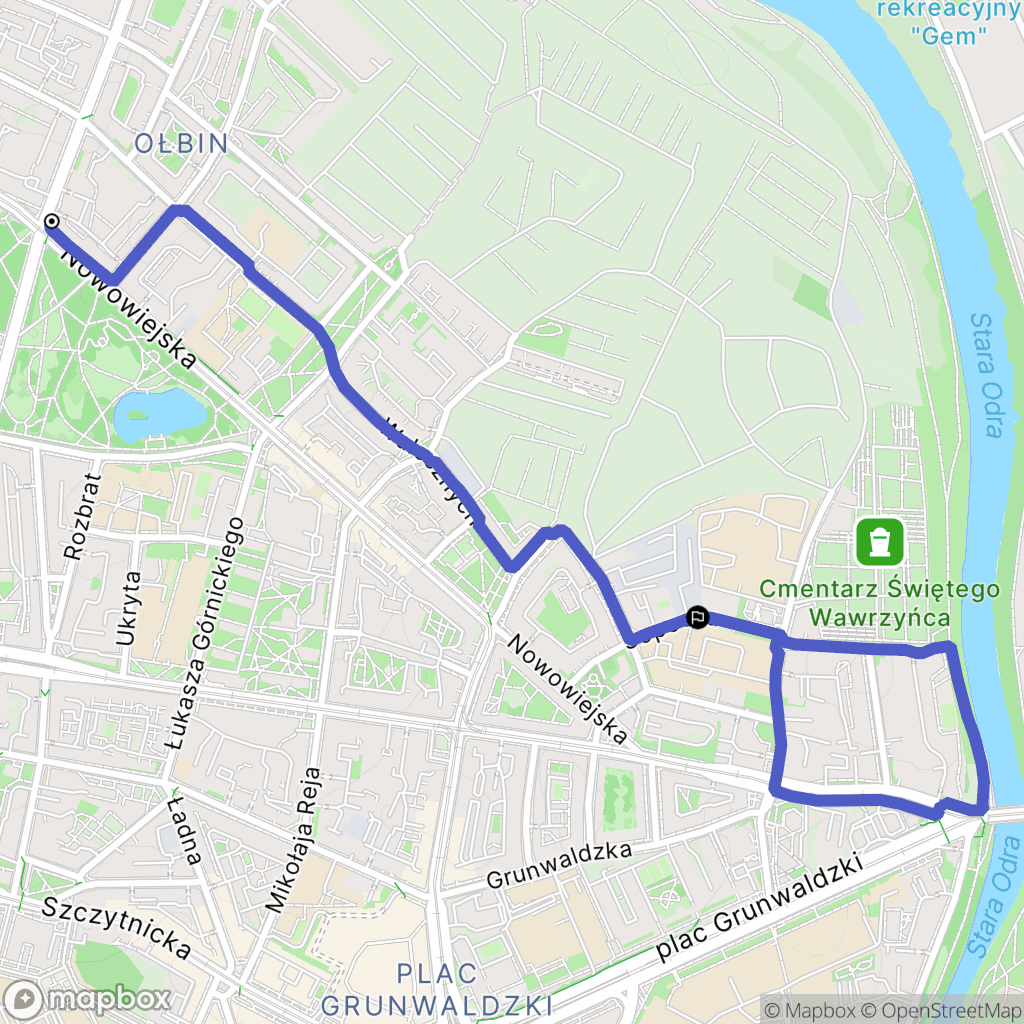 Wrocław: mapa trasy - Poland
