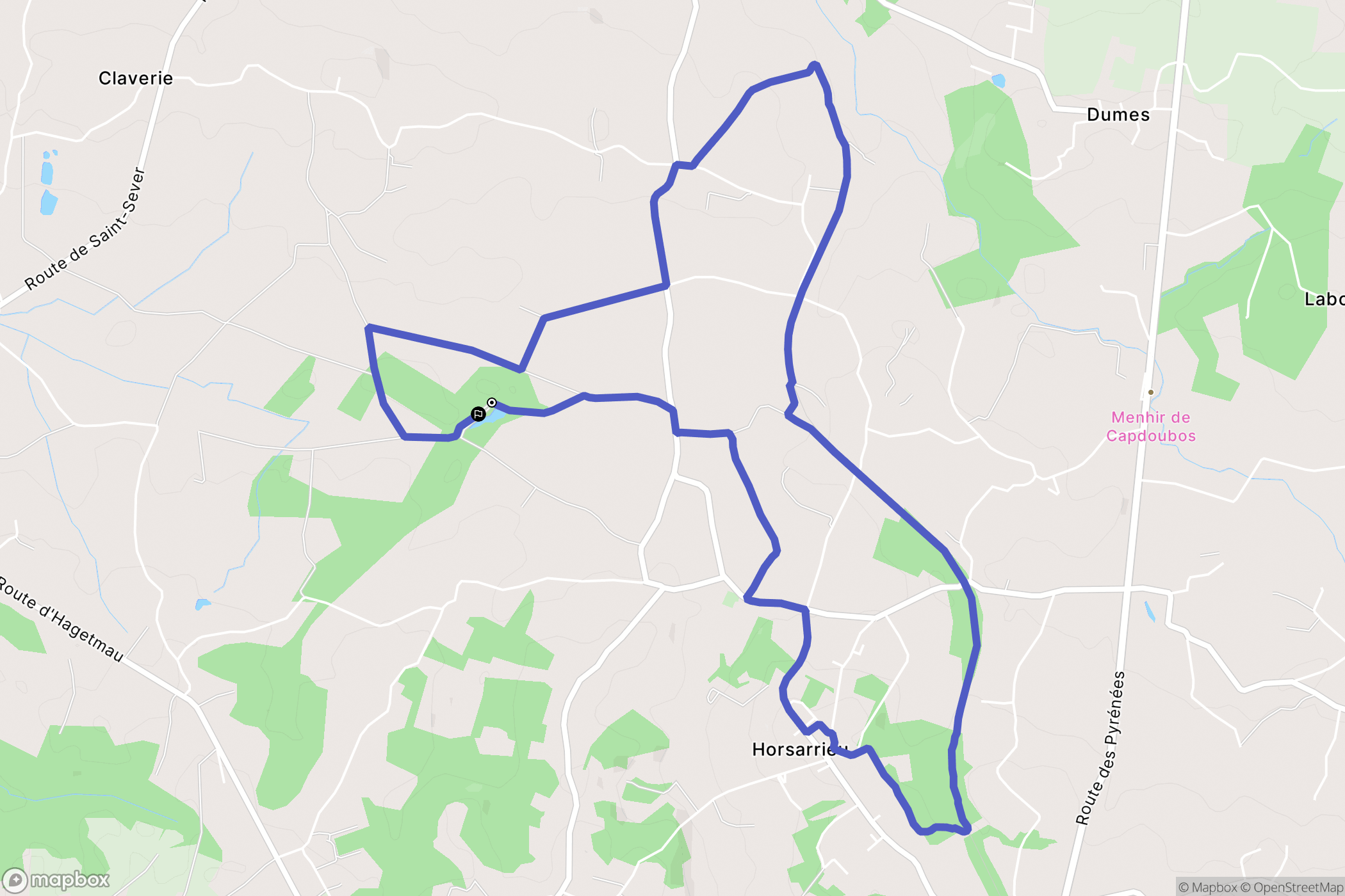 Doazit : carte du parcours de randonnée - France