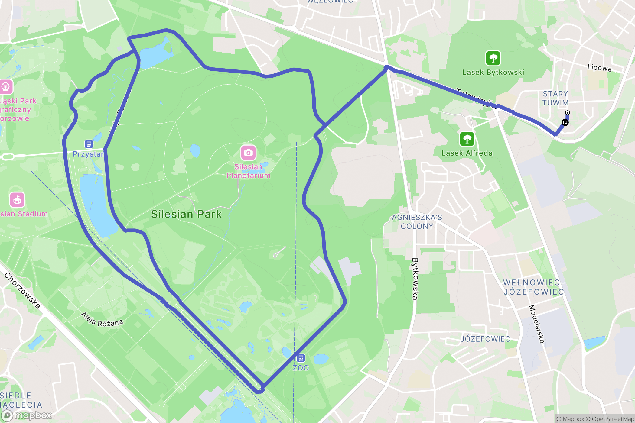 Siemianowice Śląskie: mapa trasy - Poland