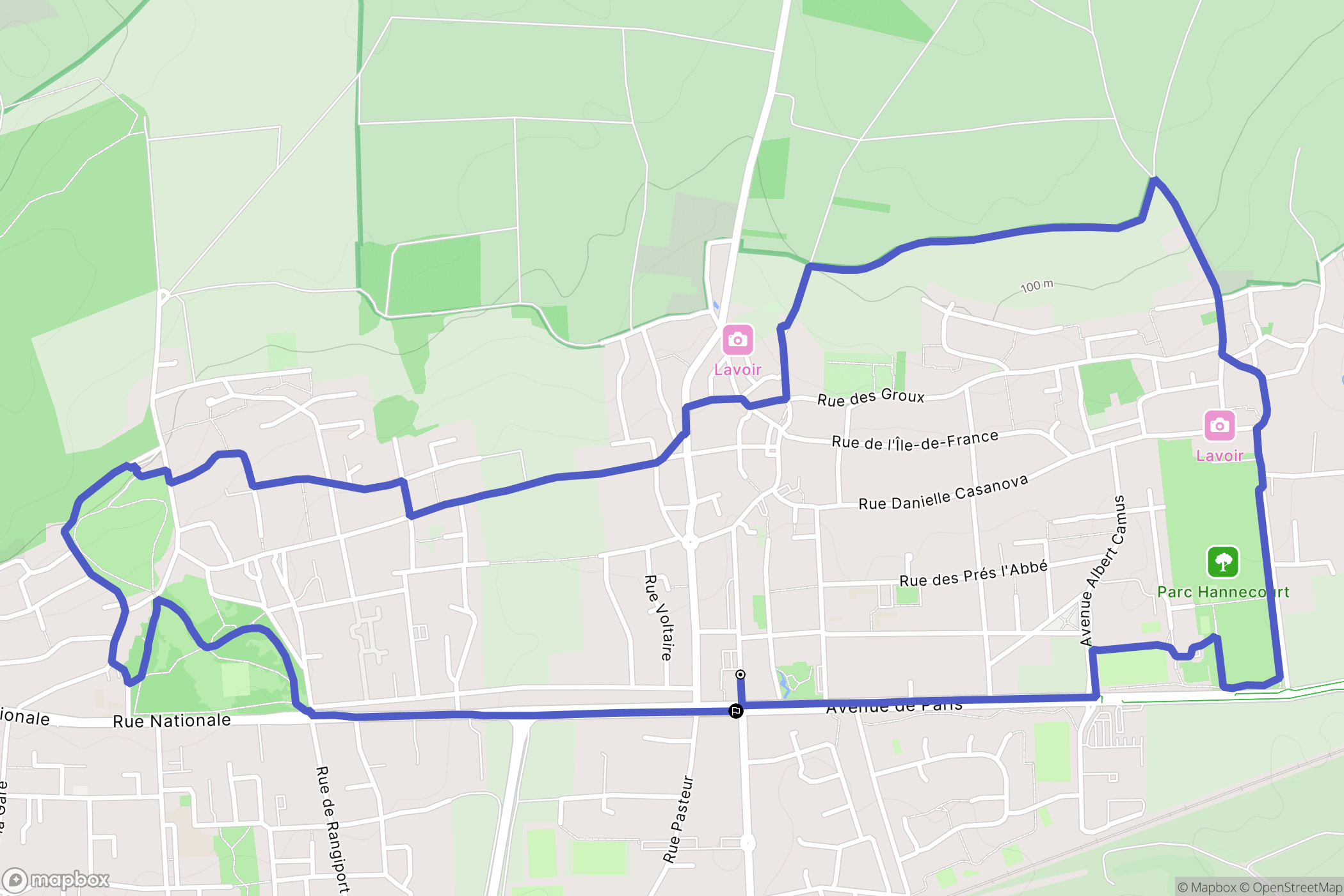 Gargenville : carte du parcours de randonnée - France