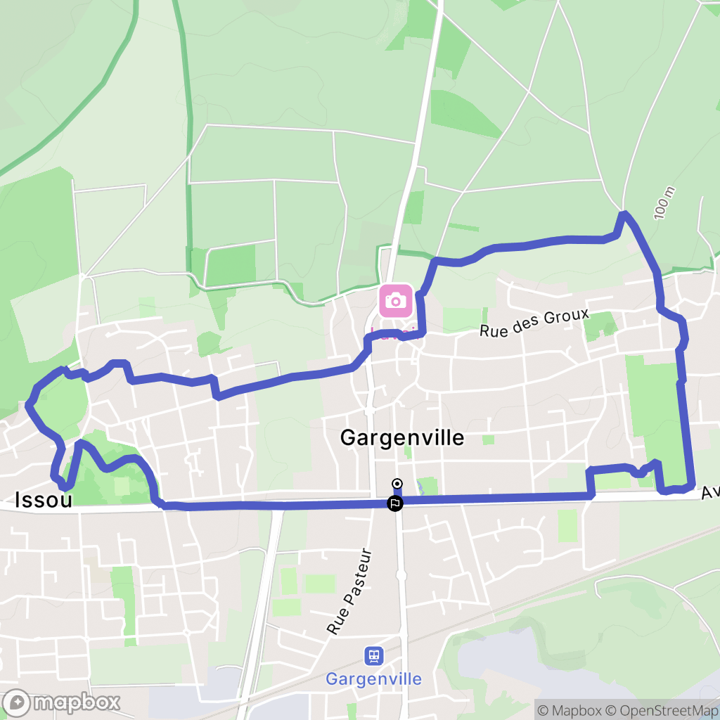 Gargenville : carte du parcours de randonnée - France