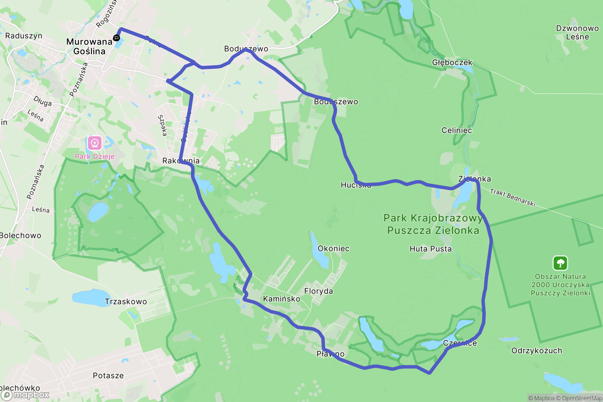 Murowana Goślina: mapa trasy - Poland