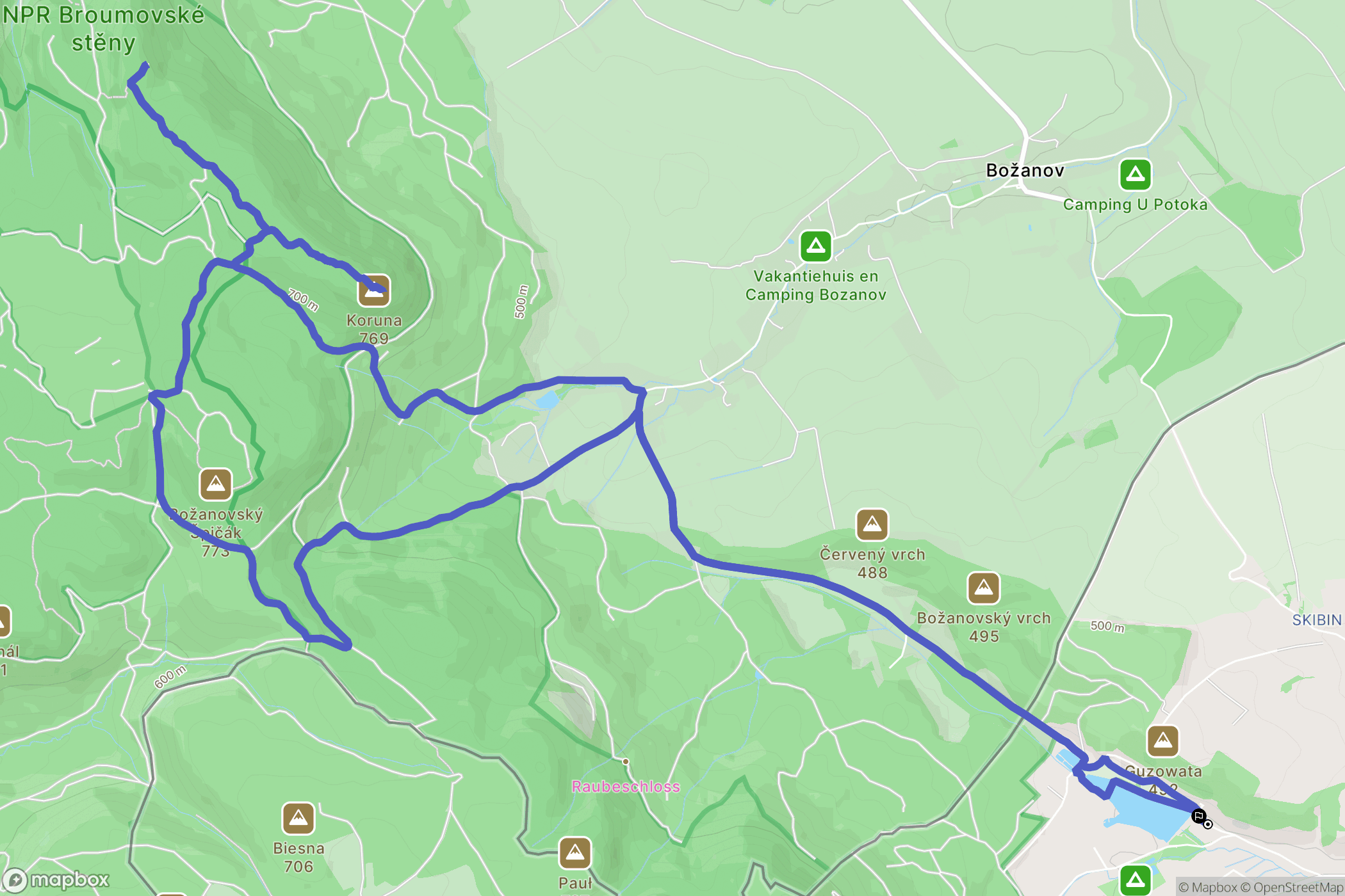 Radków: mapa trasy - Poland
