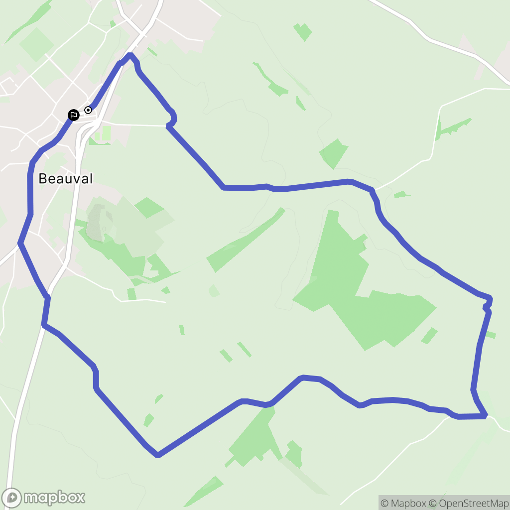 Beauval : carte du parcours de randonnée - France