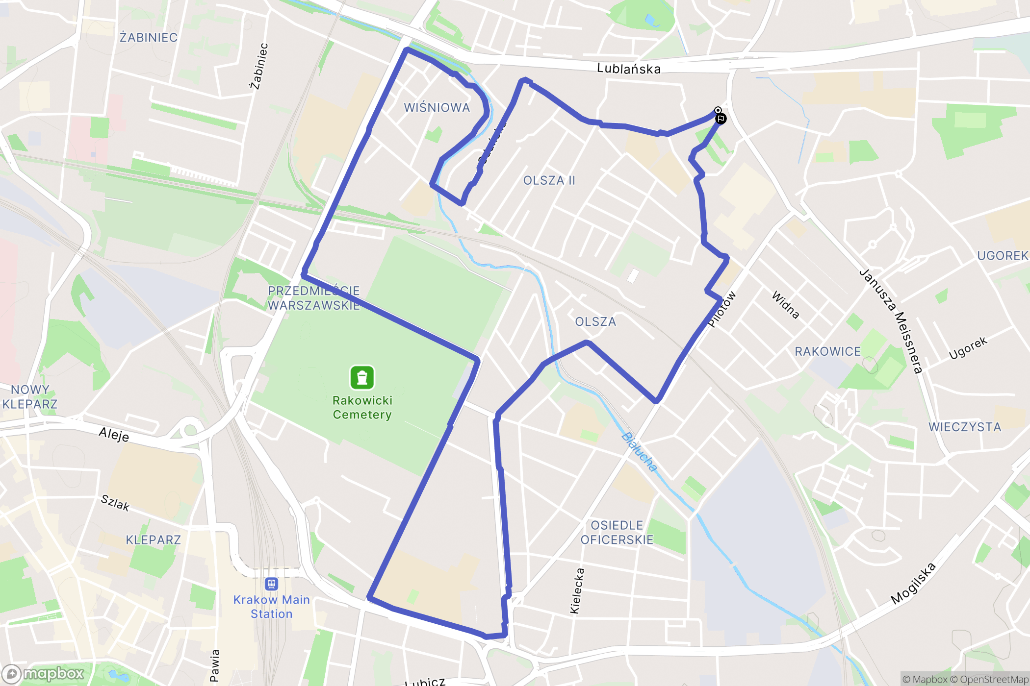 Kraków: mapa trasy - Poland