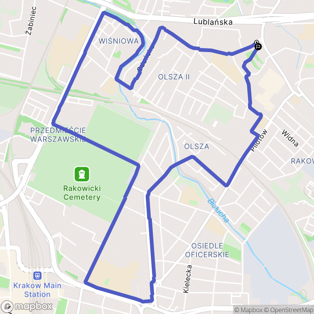Kraków: mapa trasy - Poland