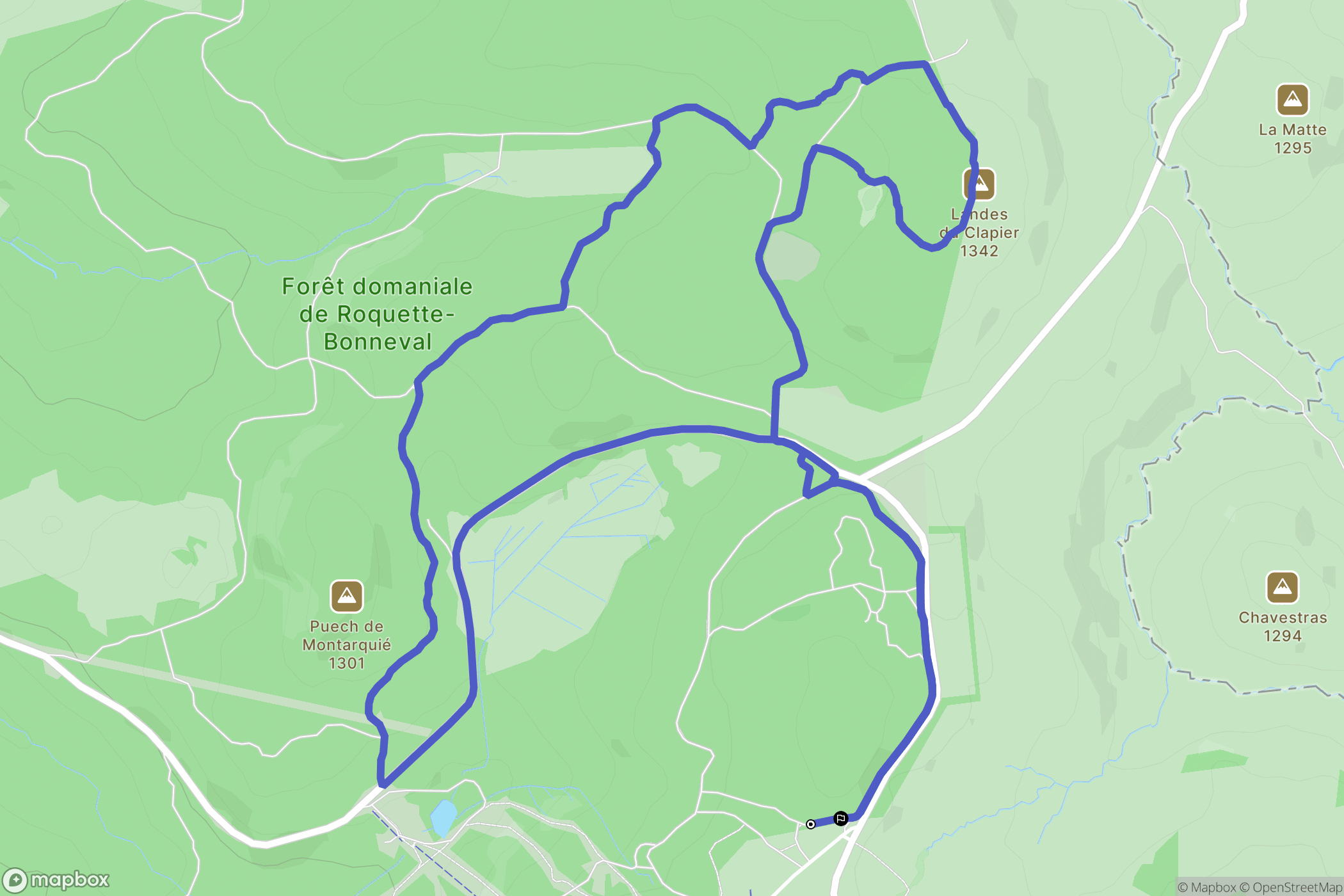 Laguiole : carte du parcours de randonnée - France