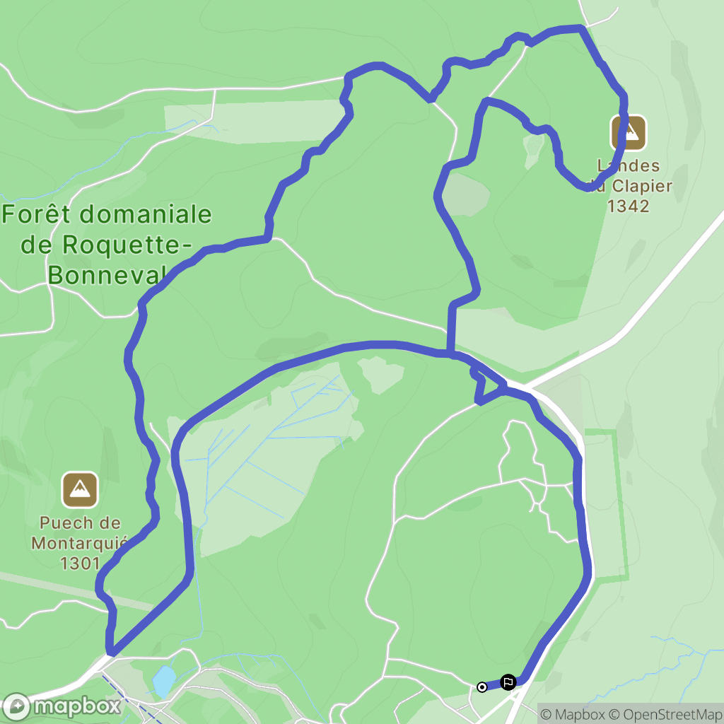 Laguiole : carte du parcours de randonnée - France
