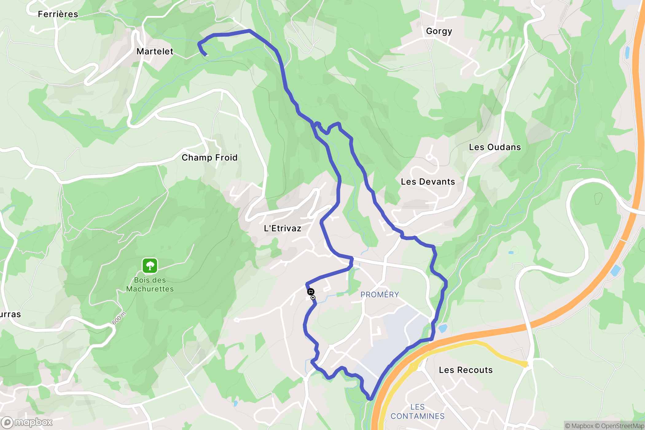Annecy : carte du parcours de randonnée - France