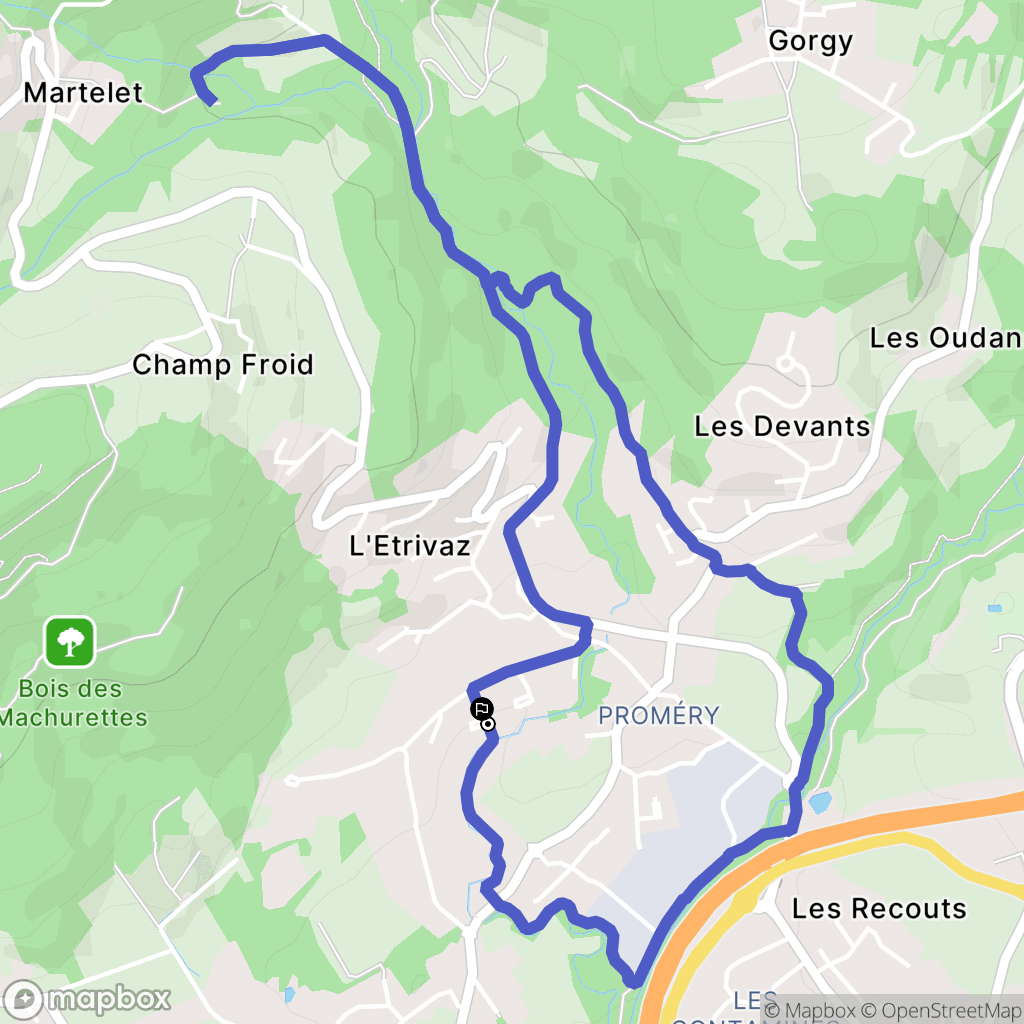 Annecy : carte du parcours de randonnée - France