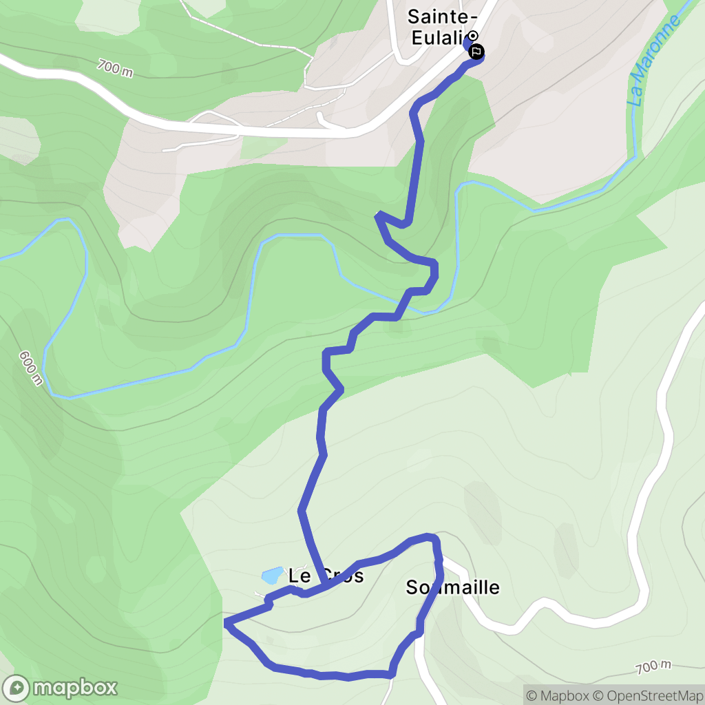 Sainte-Eulalie : carte du parcours de randonnée - France