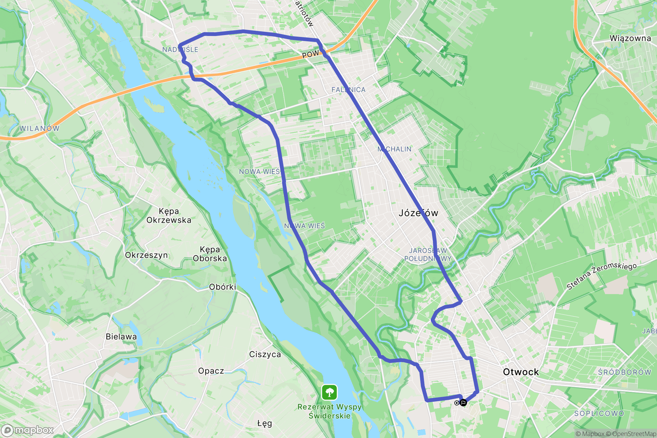 Otwock: mapa trasy - Poland
