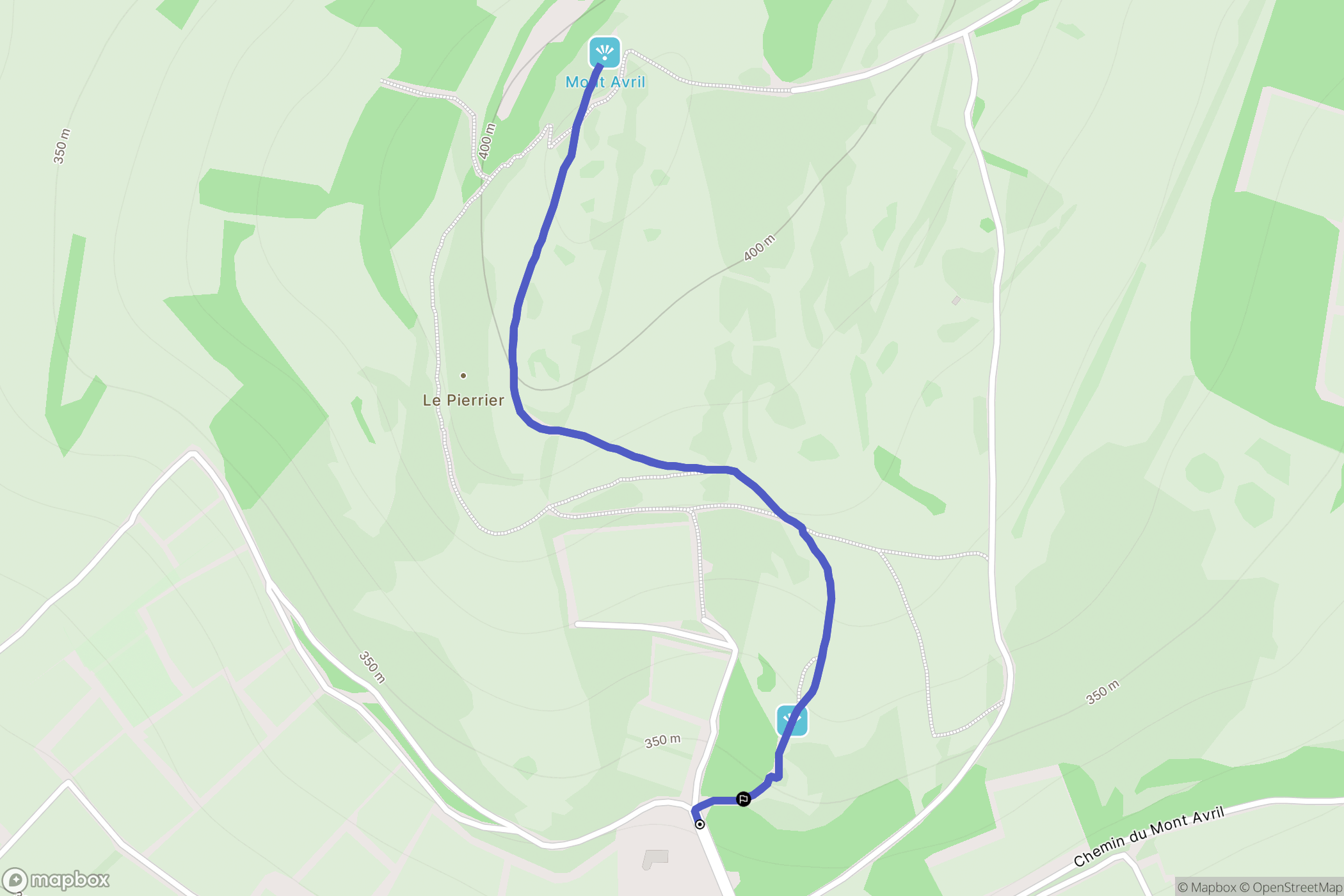 Moroges : carte du parcours de randonnée - France