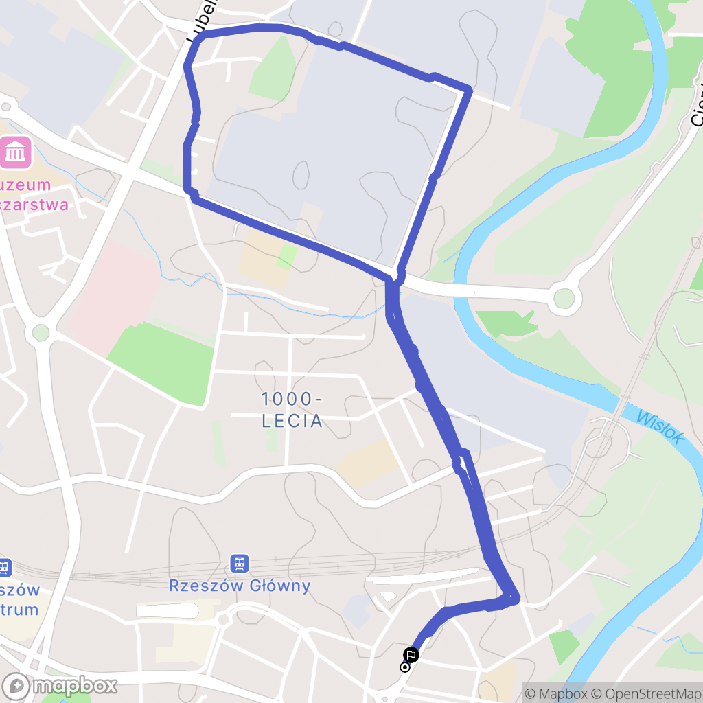 Rzeszów: mapa trasy - Poland