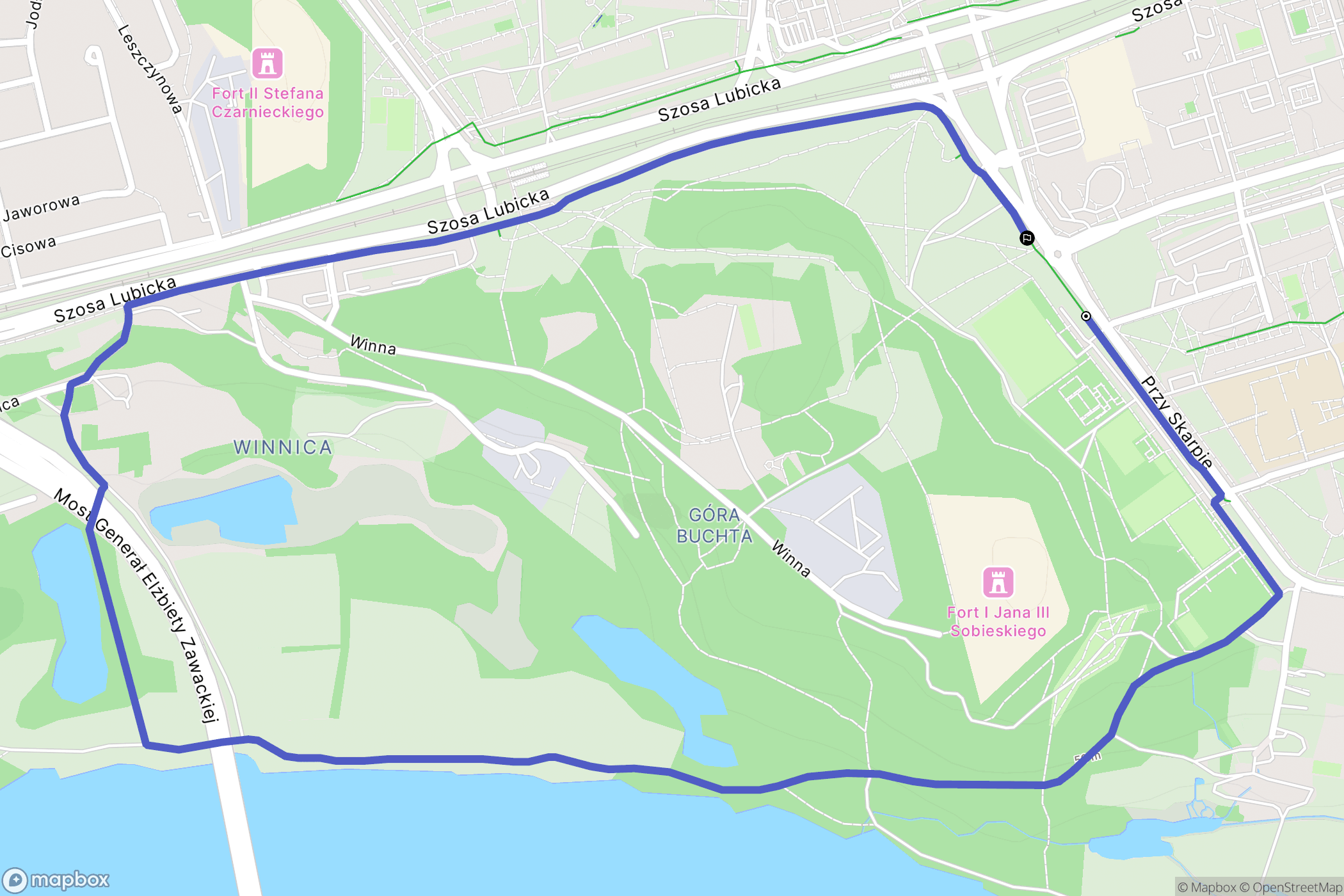 Toruń: mapa trasy - Poland