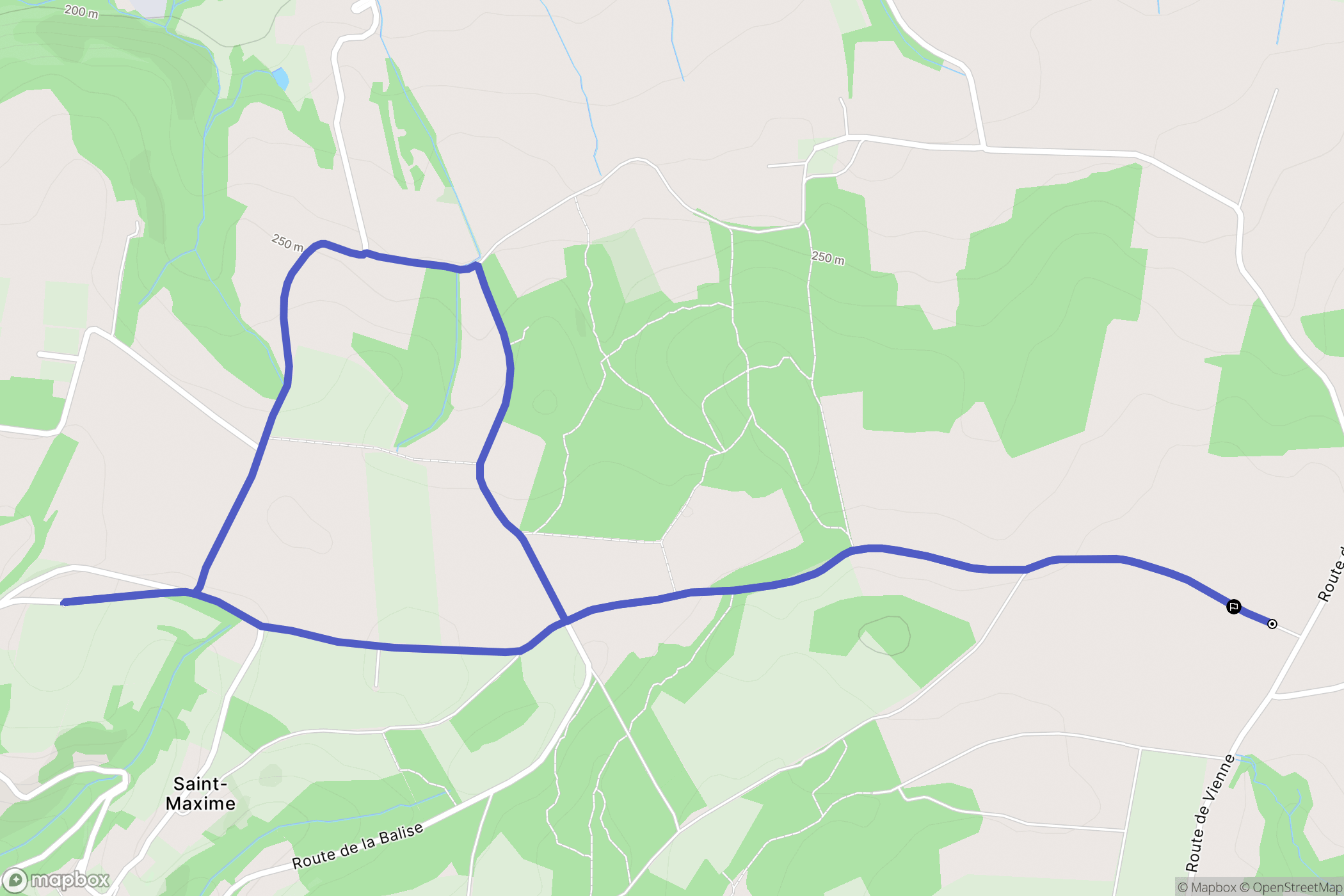Serpaize : carte du parcours de randonnée - France