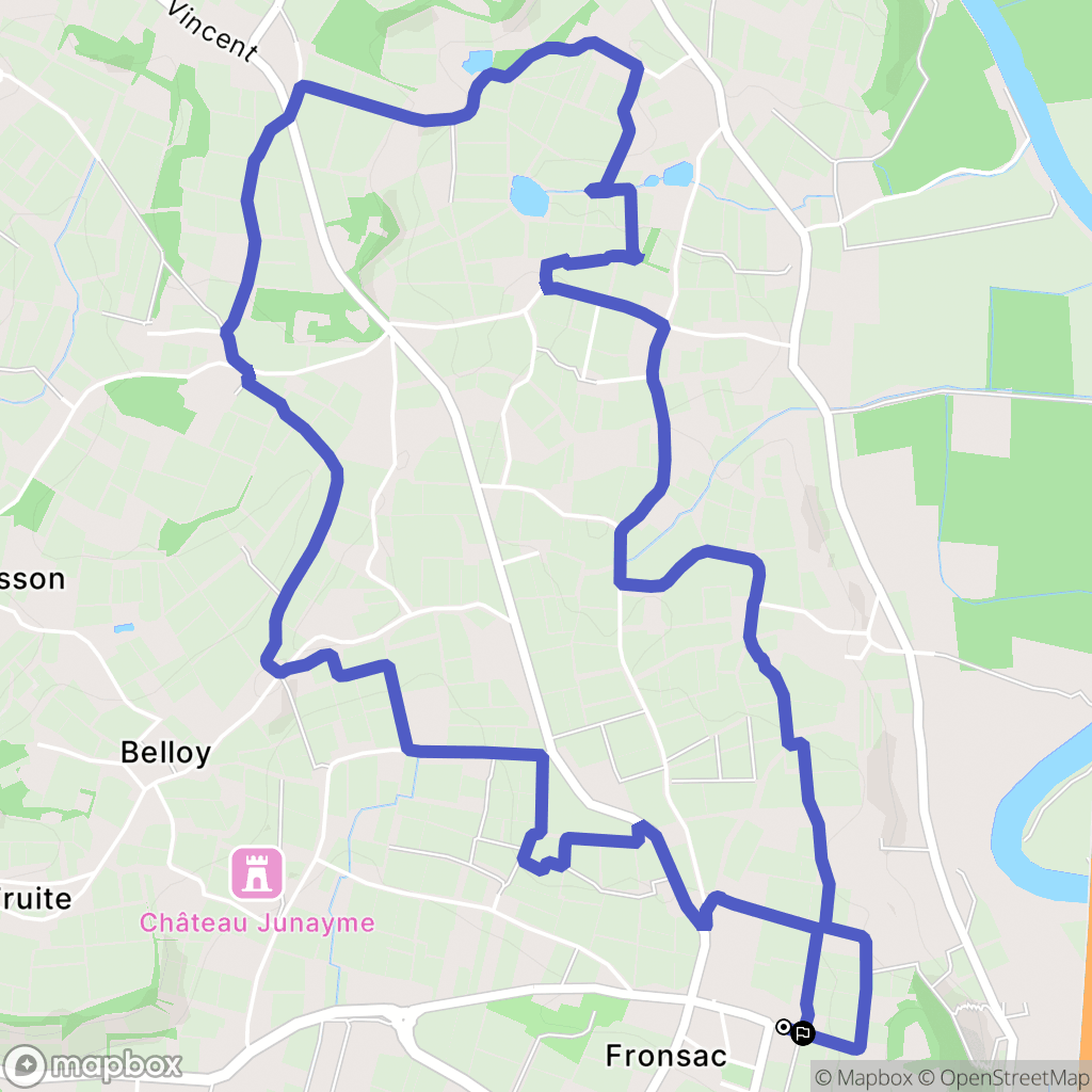 Fronsac : carte du parcours de randonnée - France