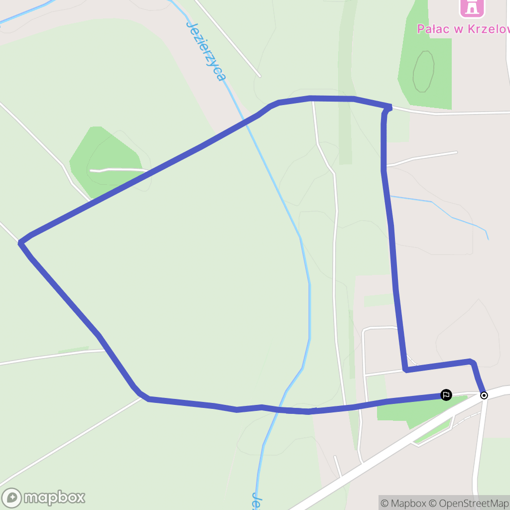 Krzelów: mapa trasy - Poland