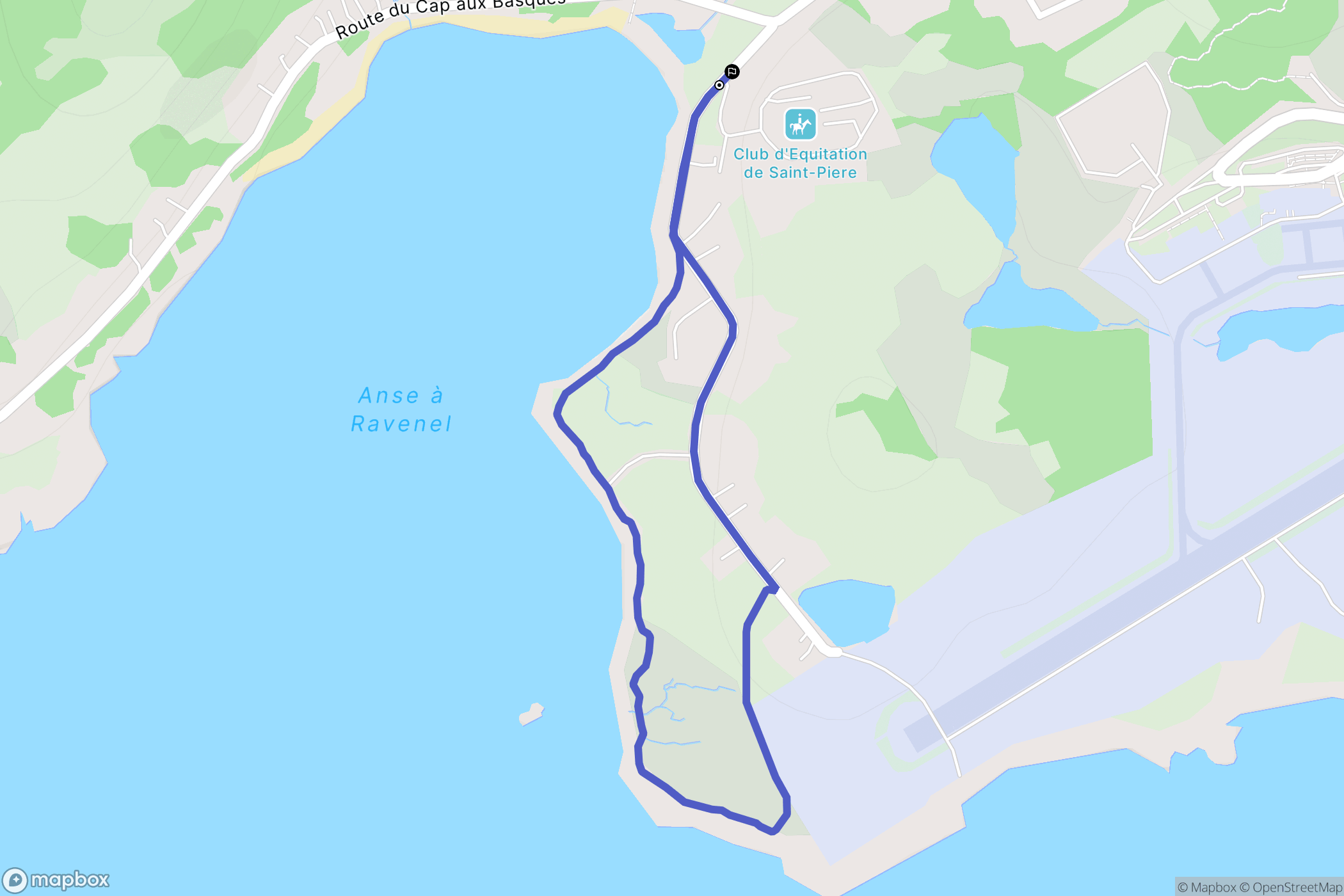 Saint-Pierre : carte du parcours de randonnée - France