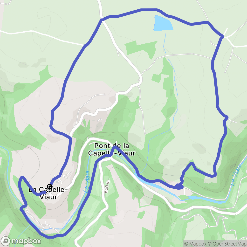 Flavin : carte du parcours de randonnée - France