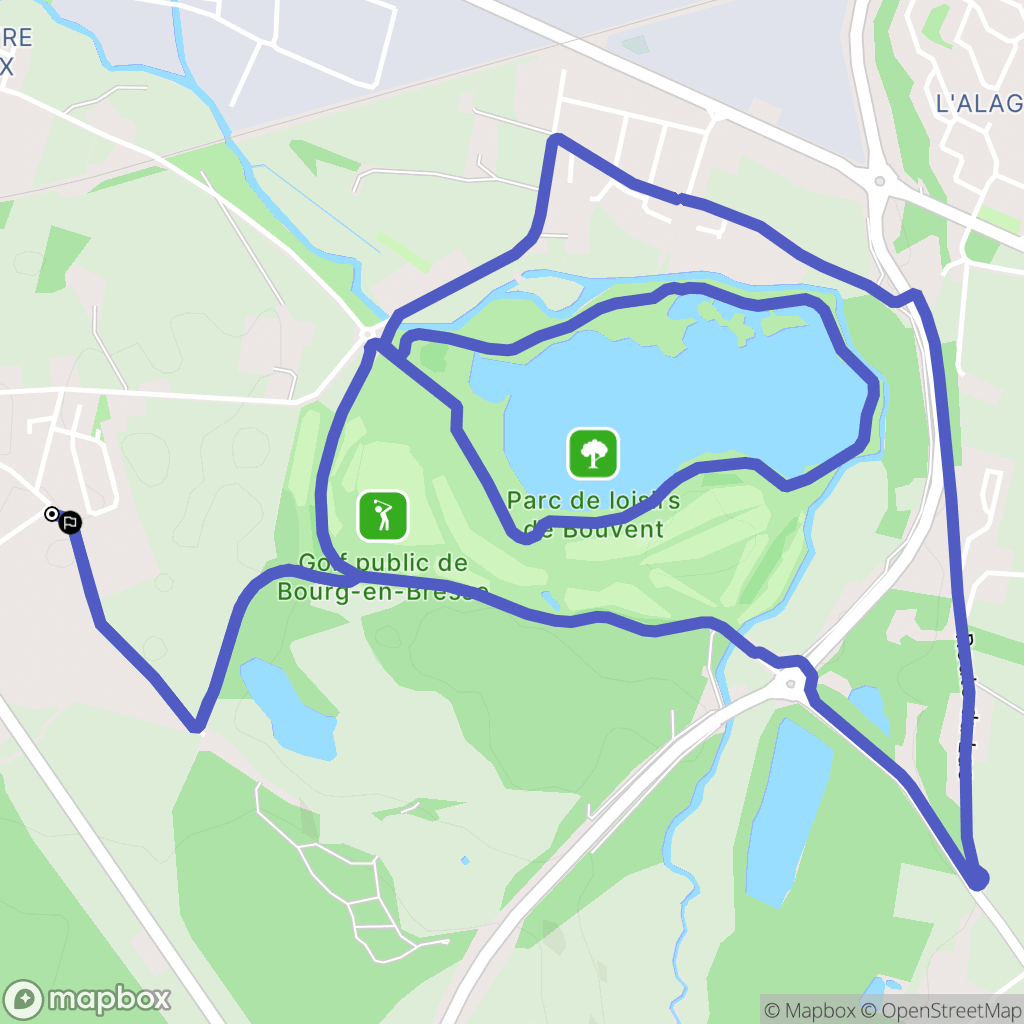 Bourg-en-Bresse : carte du parcours de randonnée - France