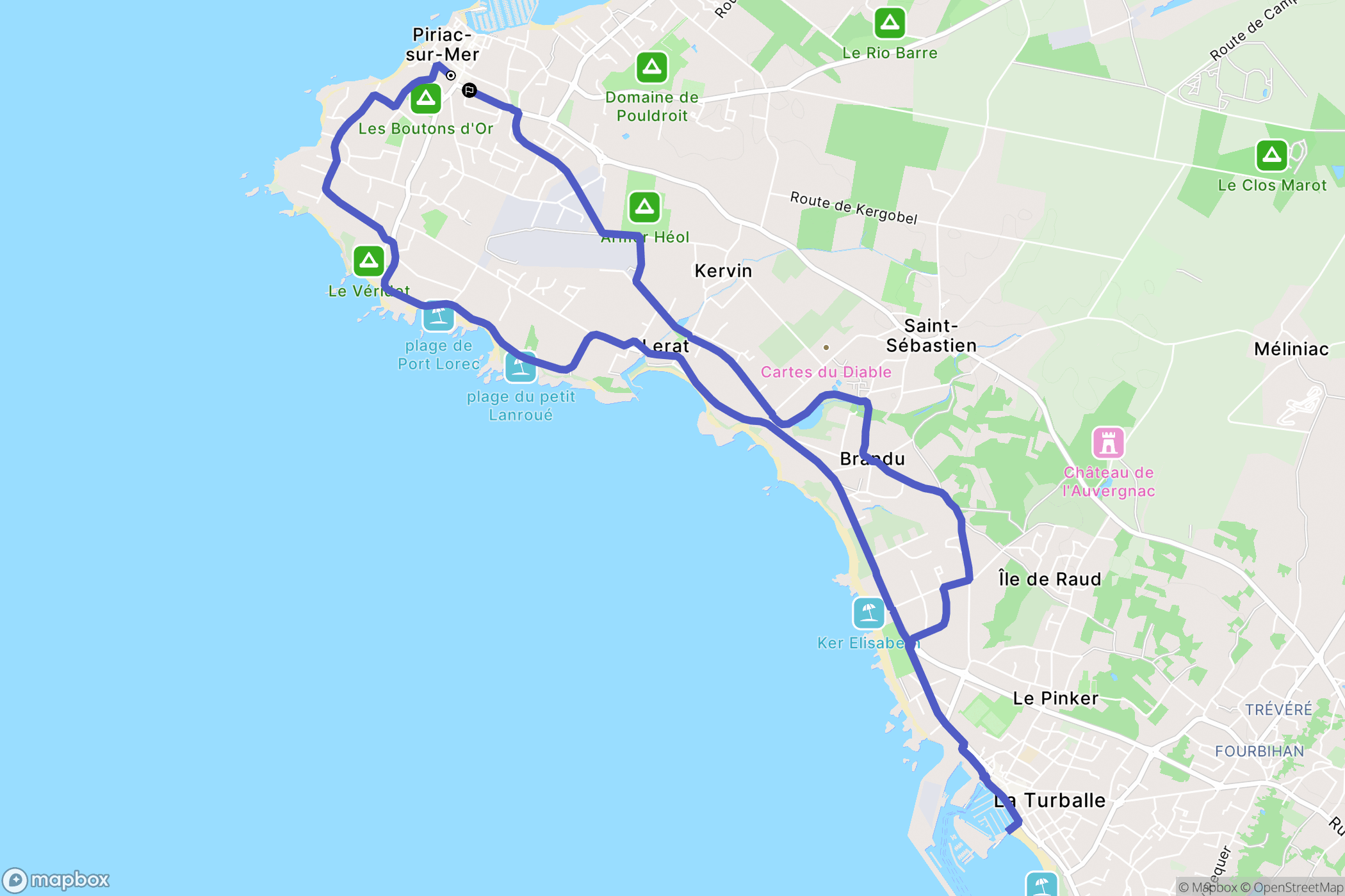 Piriac-sur-Mer : carte du parcours de randonnée - France