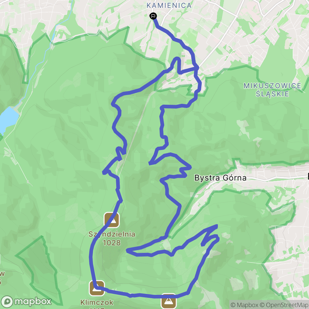 Bielsko-Biała: mapa trasy - Poland