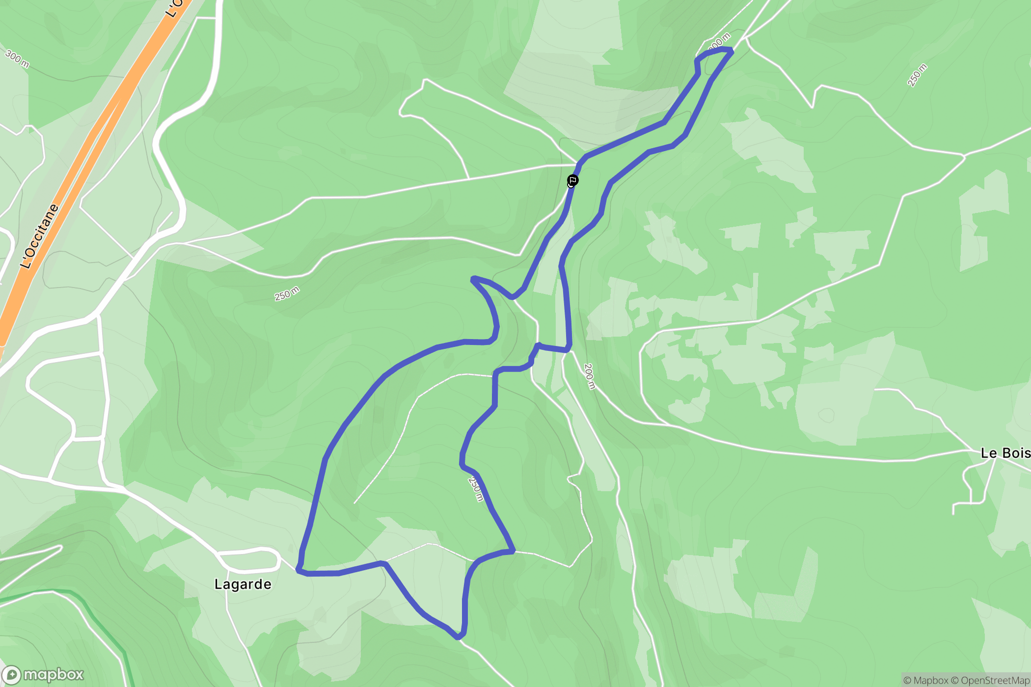 Bellefont-La Rauze : carte du parcours de randonnée - France