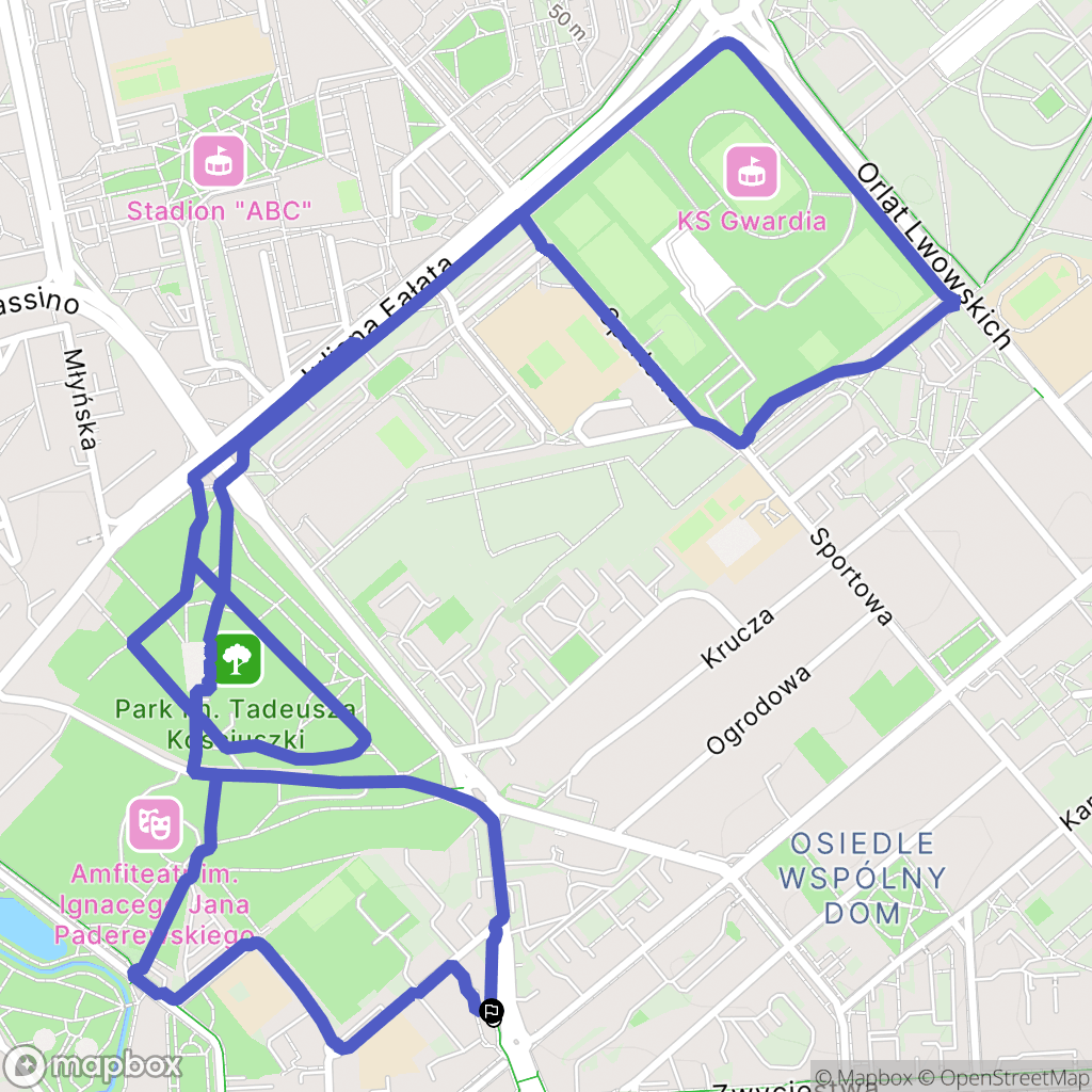 Koszalin: mapa trasy - Poland
