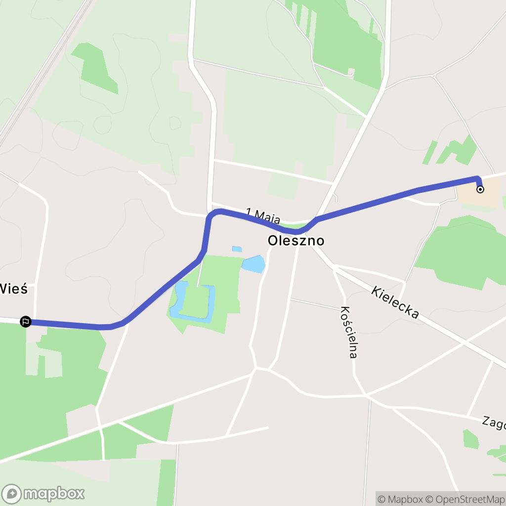 Oleszno: mapa trasy - Poland
