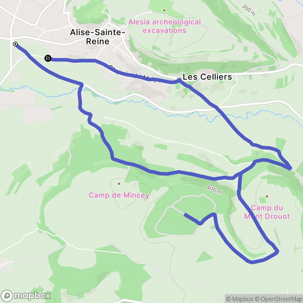 Alise-Sainte-Reine : carte du parcours de randonnée - France