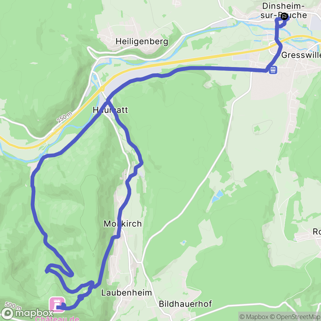 Dinsheim-sur-Bruche : carte du parcours de randonnée - France