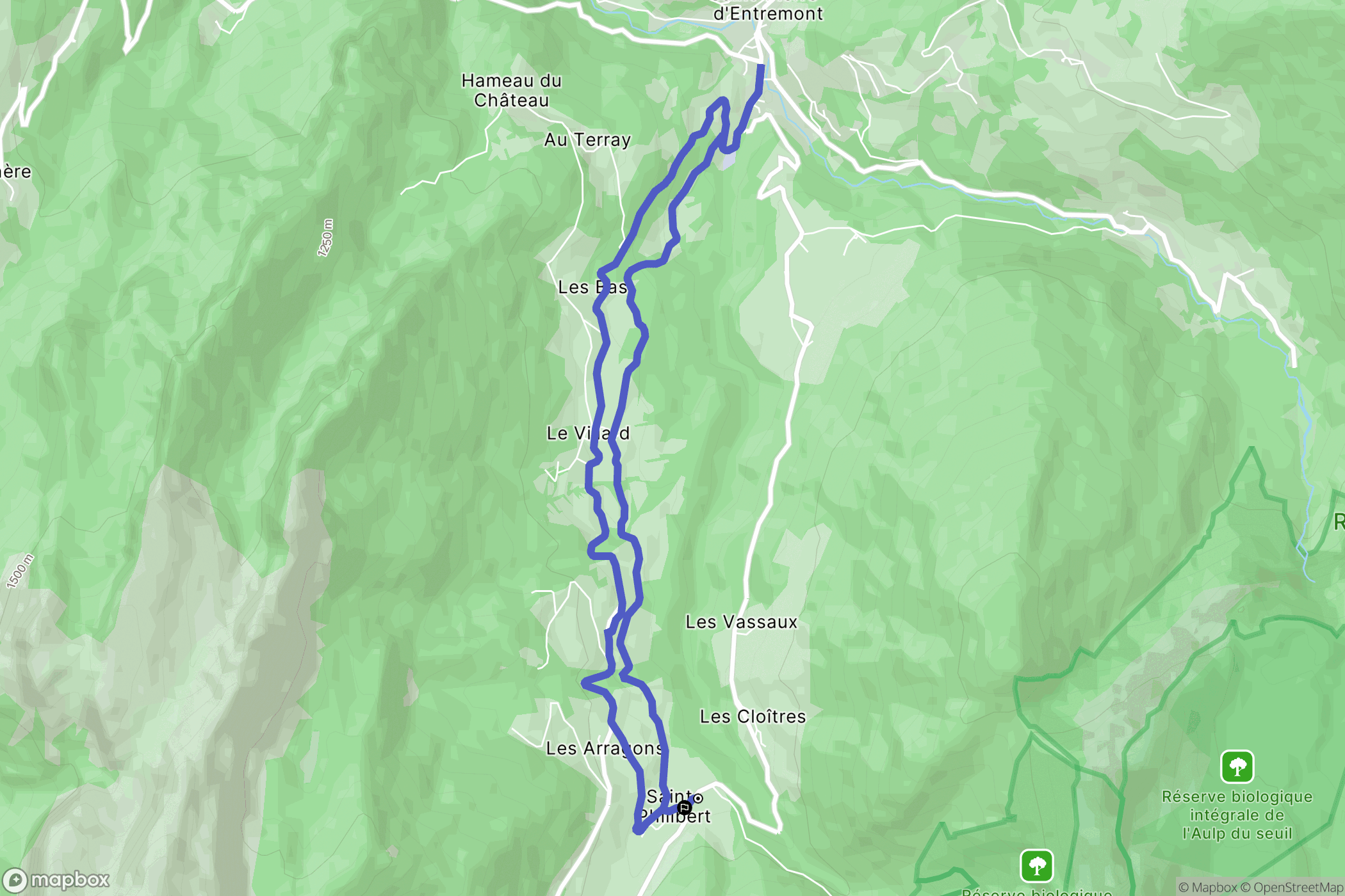 Saint-Pierre-d'Entremont : carte du parcours de randonnée - France