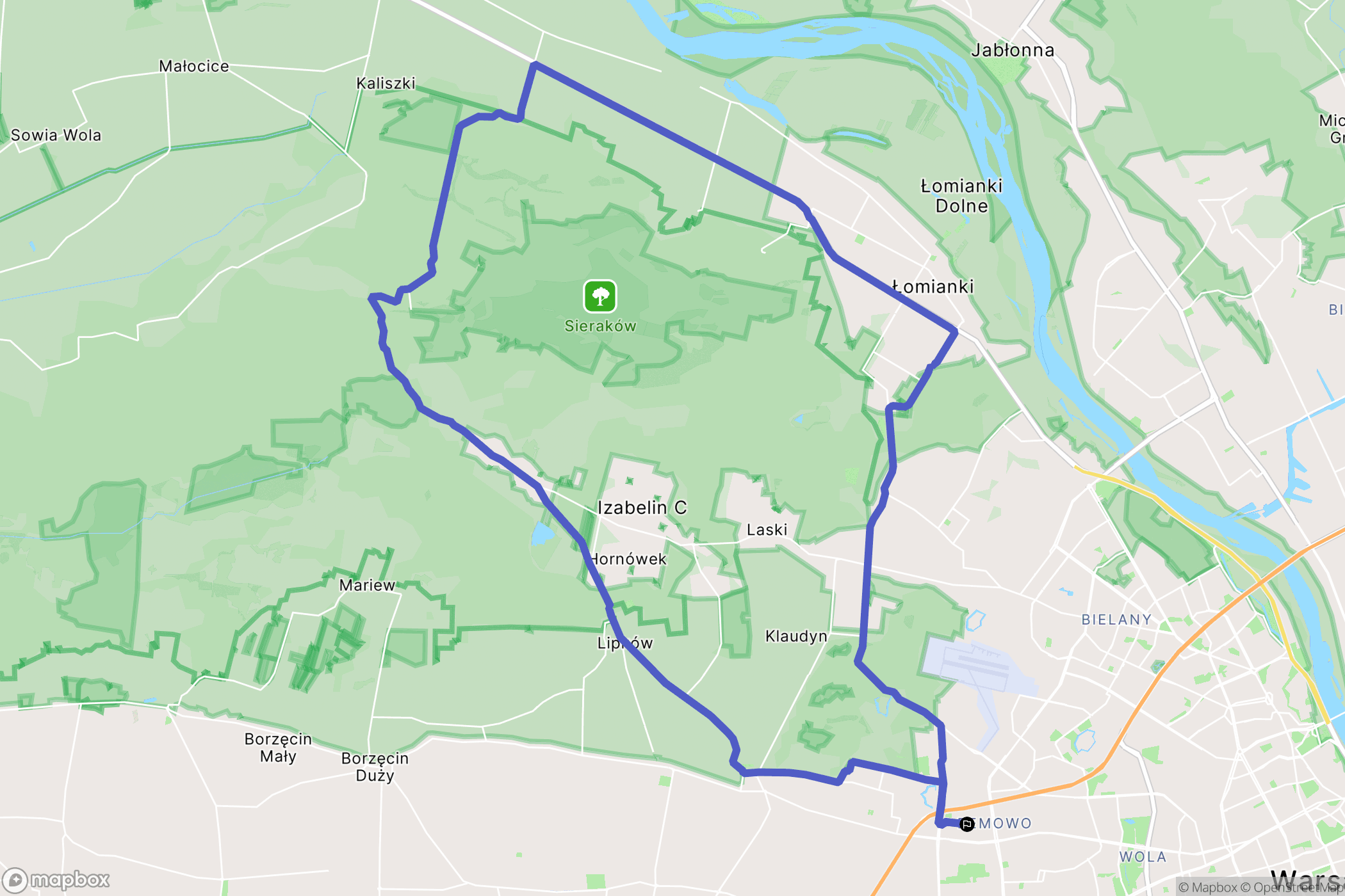 Warszawa: mapa trasy - Poland