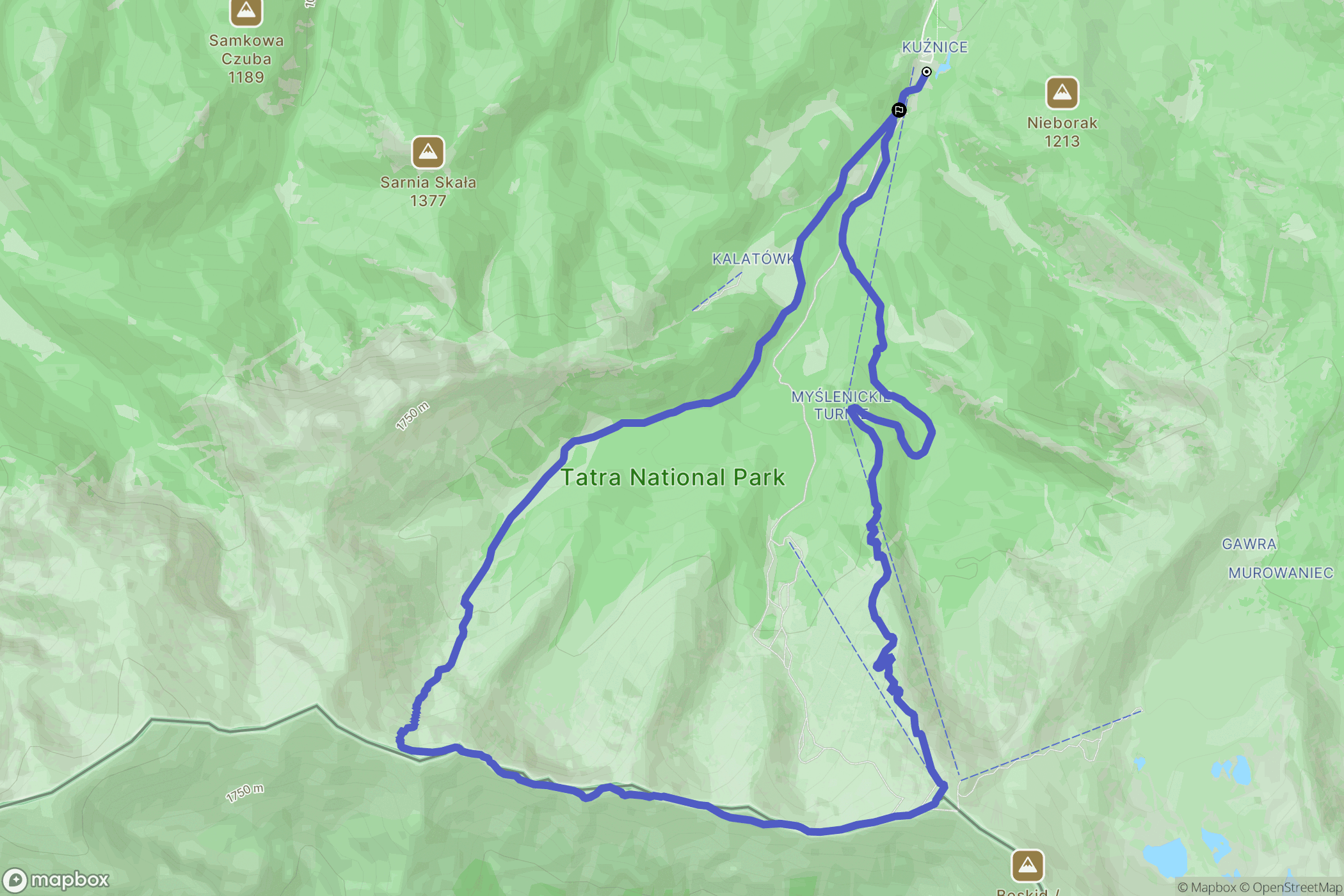 Zakopane: mapa trasy - Poland