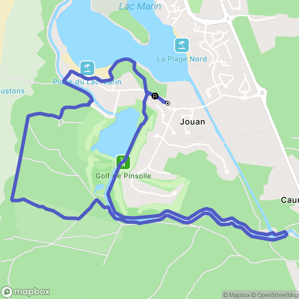Soustons : carte du parcours de randonnée - France