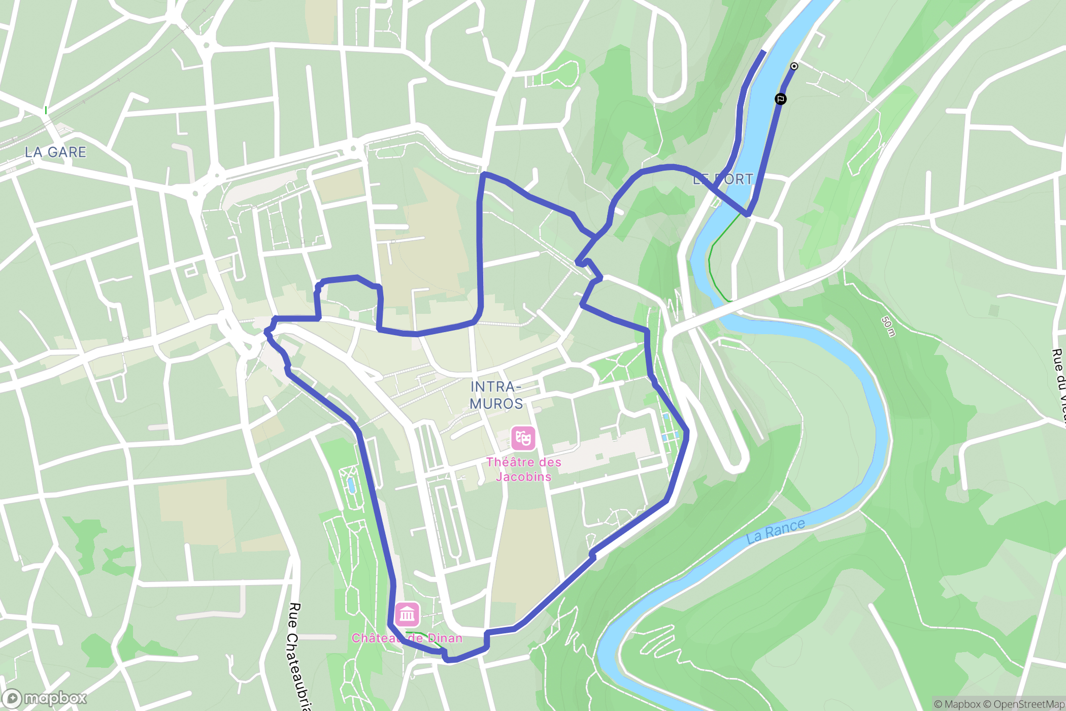 Lanvallay : carte du parcours de randonnée - France