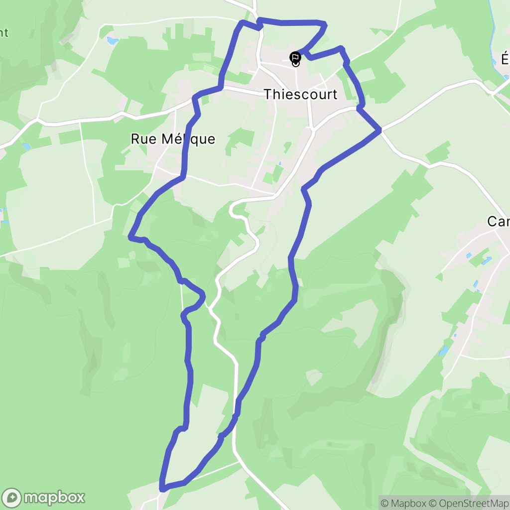Thiescourt : carte du parcours de randonnée - France