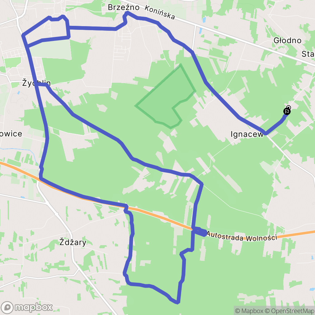 Ignacew: mapa trasy - Poland