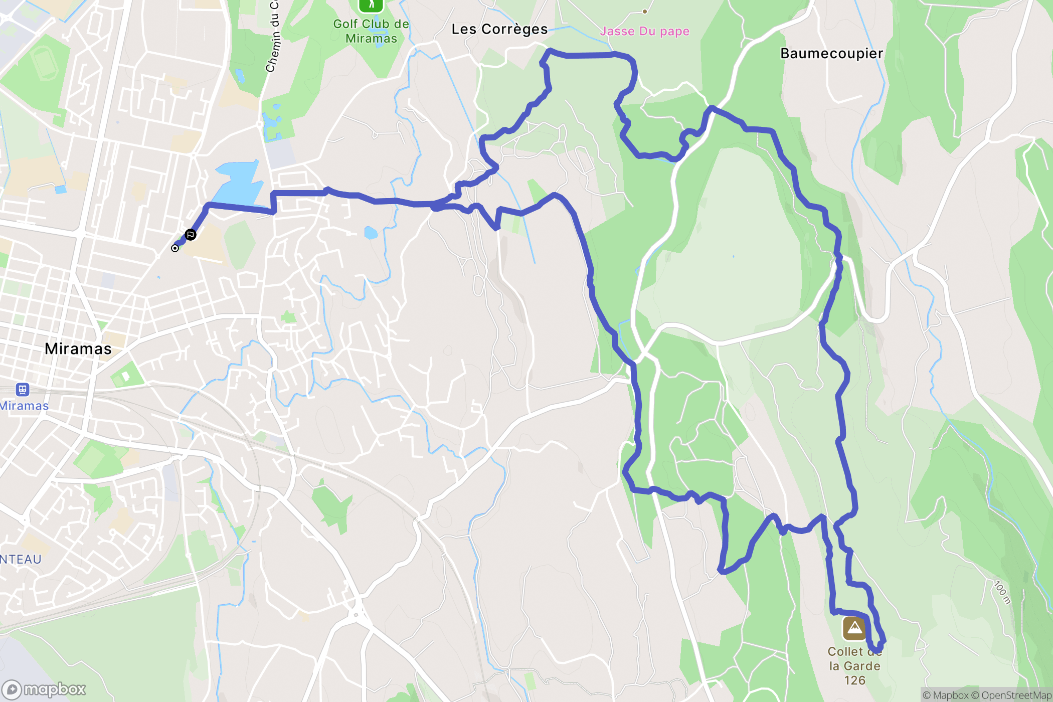 Miramas : carte du parcours de randonnée - France