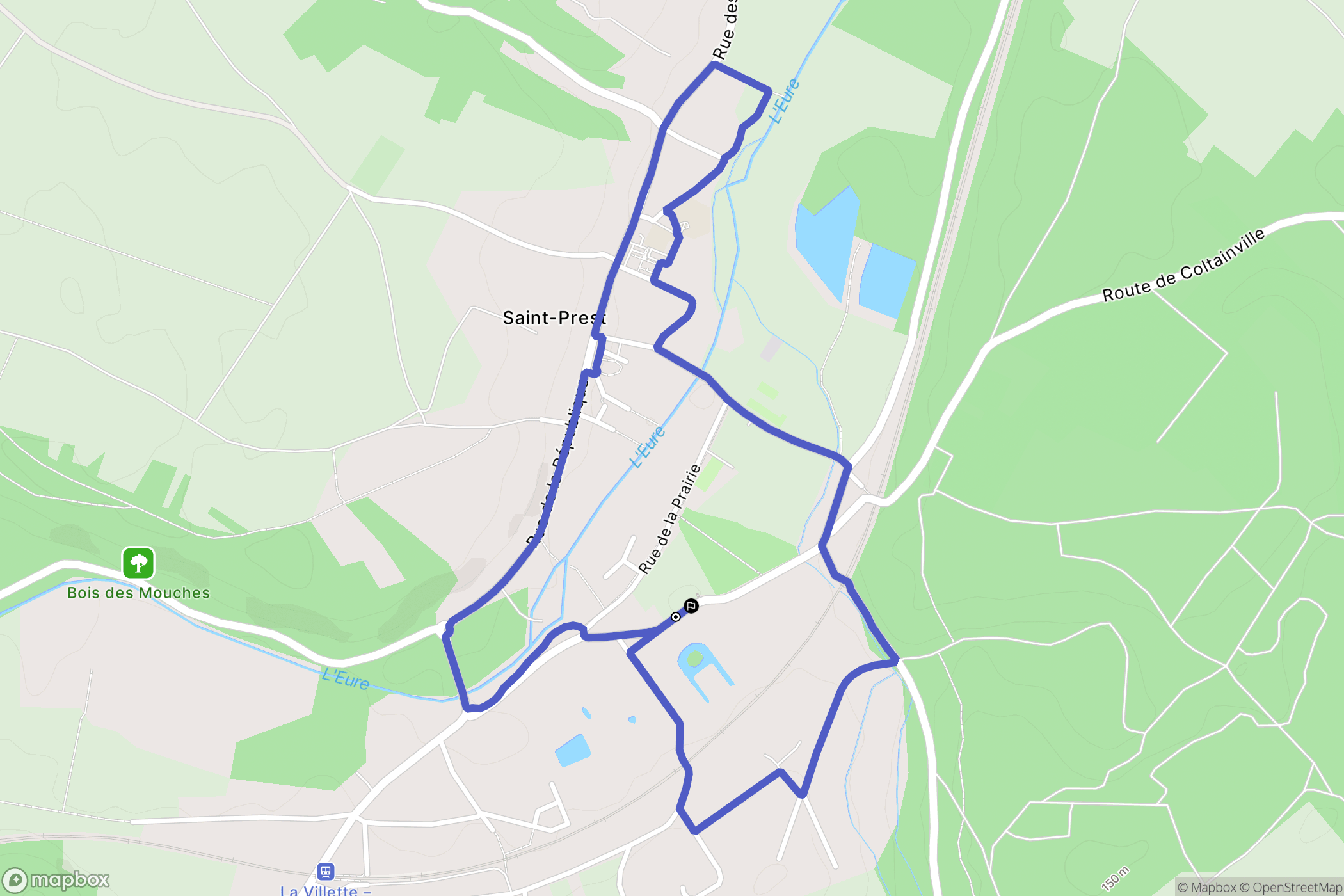 Saint-Prest : carte du parcours de randonnée - France
