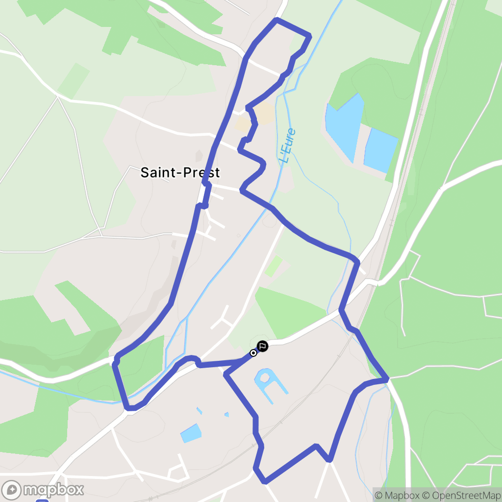 Saint-Prest : carte du parcours de randonnée - France