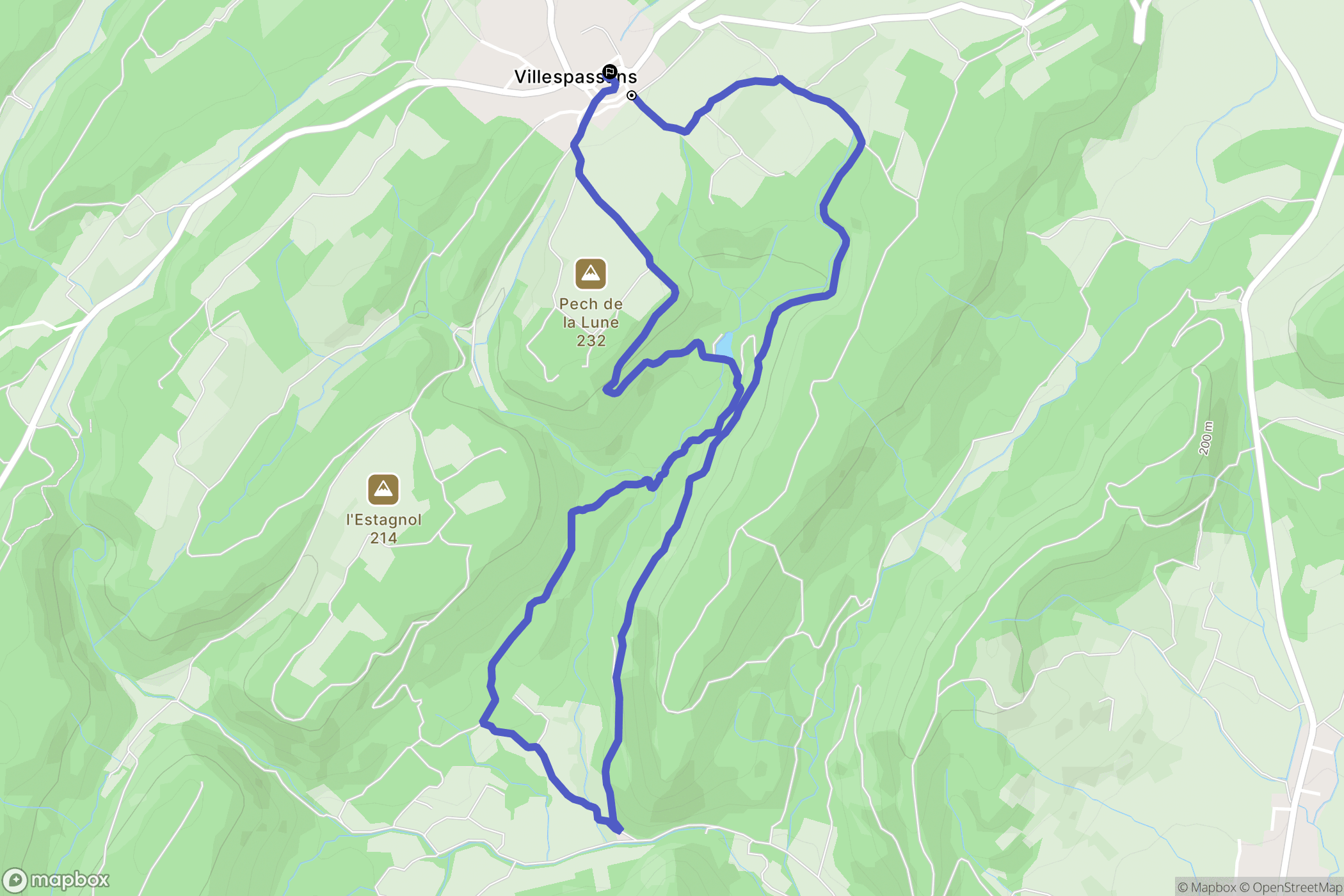 Villespassans : carte du parcours de randonnée - France